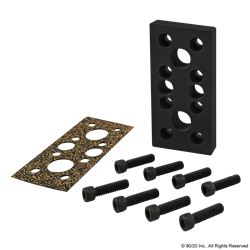 BLK 2 X4  TAPPED PRESSURE MANIFOLD PLATE